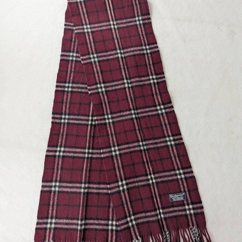 Burberry Lambswool Check Scarf Maroon | Unisex | Designer | Quick Ship